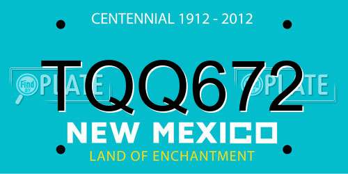 TQQ672 New Mexico License Plate