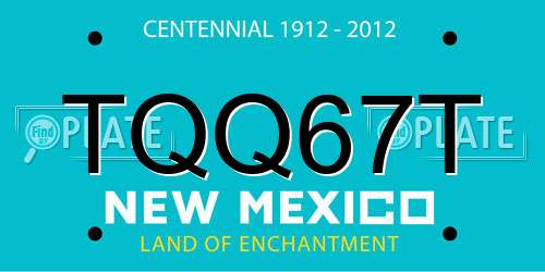 TQQ67T New Mexico License Plate
