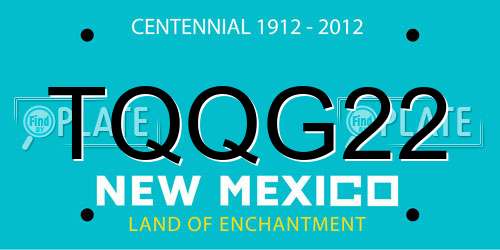 TQQG22 New Mexico License Plate
