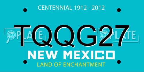 TQQG27 New Mexico License Plate