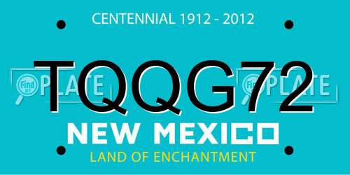 TQQG72 New Mexico License Plate