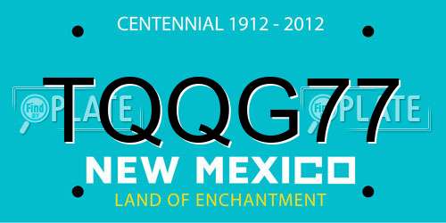 TQQG77 New Mexico License Plate