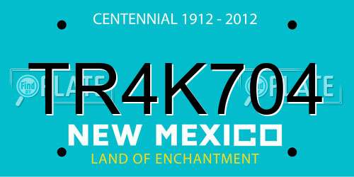 TR4K704 New Mexico License Plate