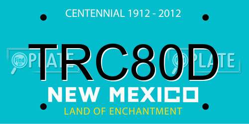 TRC80D New Mexico License Plate
