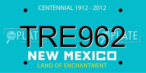 TRE962 New Mexico License Plate