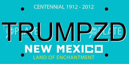 TRUMPZD New Mexico License Plate