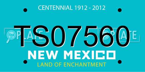 TS07560 New Mexico License Plate