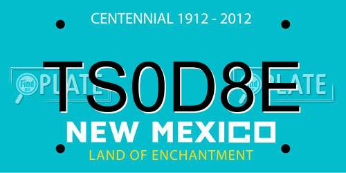 TS0D8E New Mexico License Plate