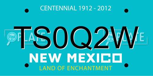 TS0Q2W New Mexico License Plate