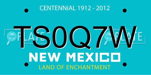 TS0Q7W New Mexico License Plate