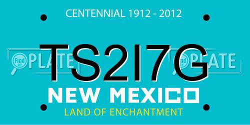 TS2I7G New Mexico License Plate
