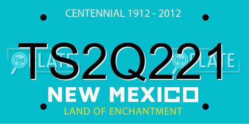 TS2Q221 New Mexico License Plate