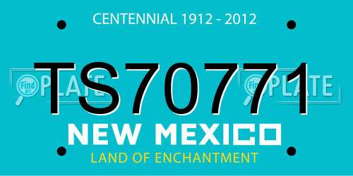 TS70771 New Mexico License Plate