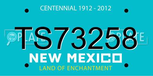 TS73258 New Mexico License Plate