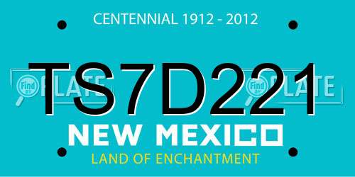 TS7D221 New Mexico License Plate