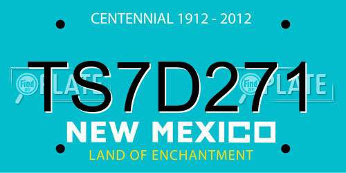 TS7D271 New Mexico License Plate