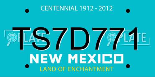 TS7D771 New Mexico License Plate