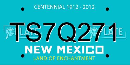 TS7Q271 New Mexico License Plate