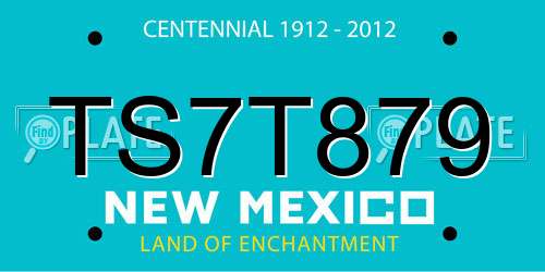TS7T879 New Mexico License Plate