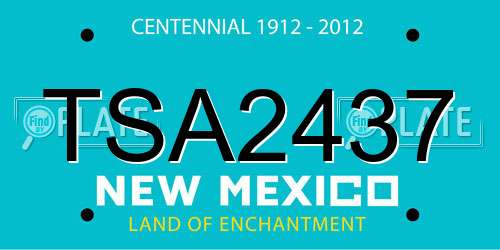 TSA2437 New Mexico License Plate