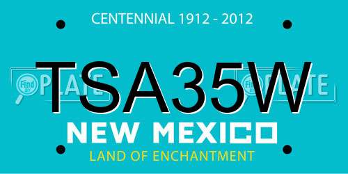 TSA35W New Mexico License Plate