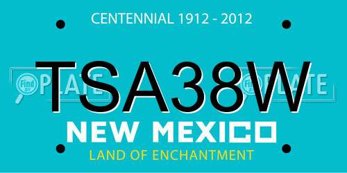 TSA38W New Mexico License Plate