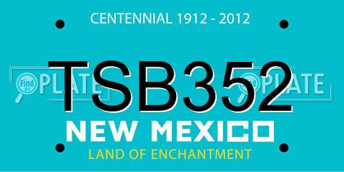 TSB352 New Mexico License Plate