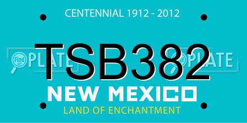 TSB382 New Mexico License Plate