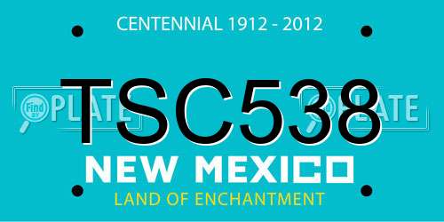 TSC538 New Mexico License Plate