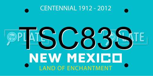 TSC83S New Mexico License Plate