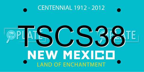 TSCS38 New Mexico License Plate