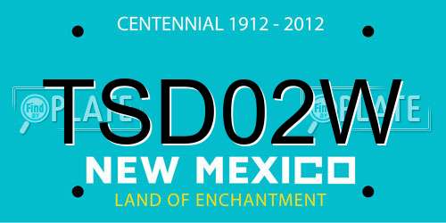TSD02W New Mexico License Plate