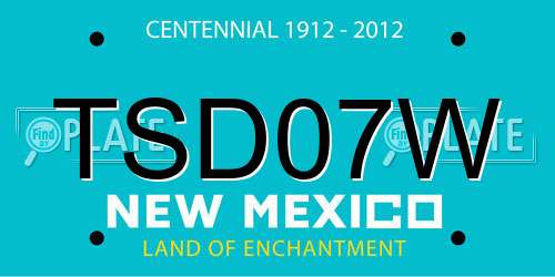 TSD07W New Mexico License Plate