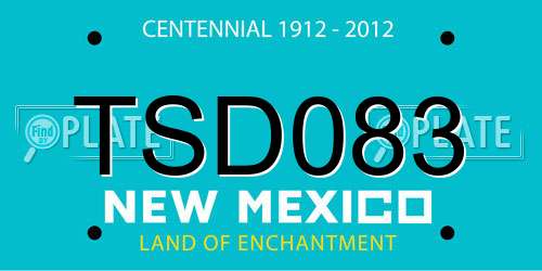 TSD083 New Mexico License Plate