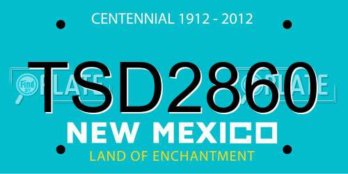 TSD2860 New Mexico License Plate