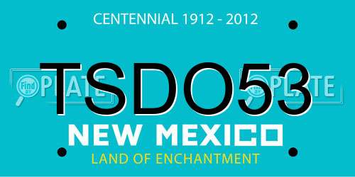 TSDO53 New Mexico License Plate