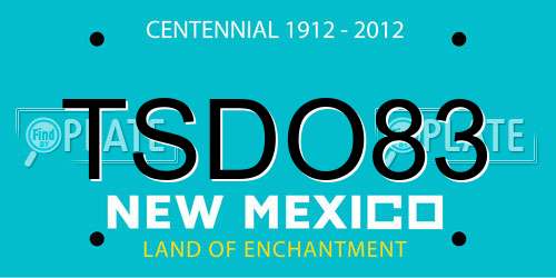 TSDO83 New Mexico License Plate