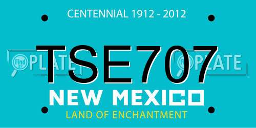 TSE707 New Mexico License Plate