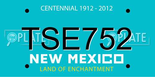 TSE752 New Mexico License Plate