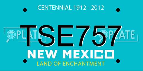 TSE757 New Mexico License Plate