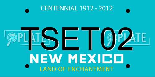 TSET02 New Mexico License Plate