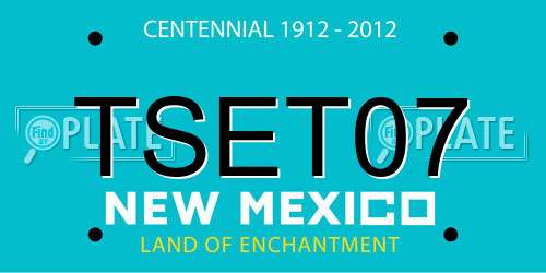 TSET07 New Mexico License Plate