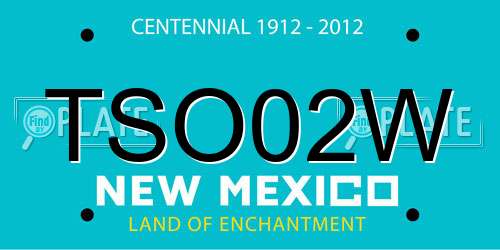 TSO02W New Mexico License Plate