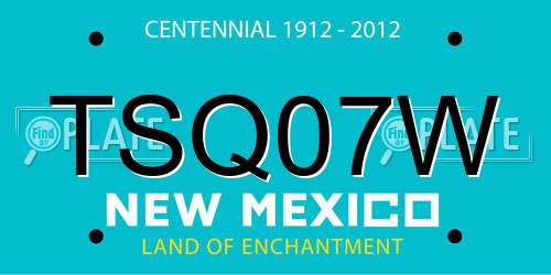 TSQ07W New Mexico License Plate