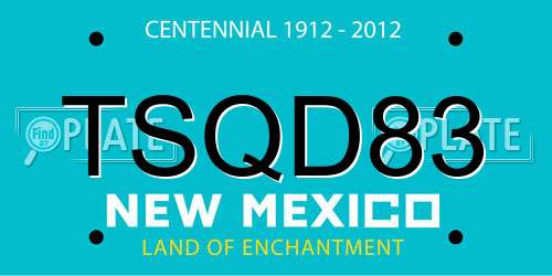 TSQD83 New Mexico License Plate