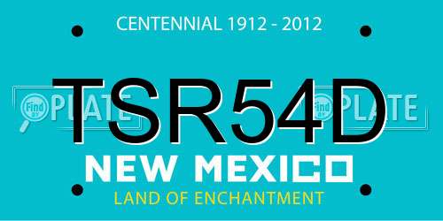 TSR54D New Mexico License Plate