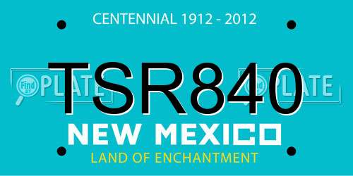 TSR840 New Mexico License Plate