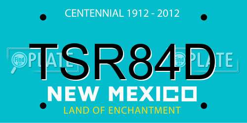 TSR84D New Mexico License Plate