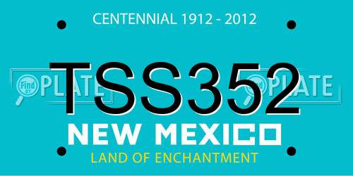 TSS352 New Mexico License Plate