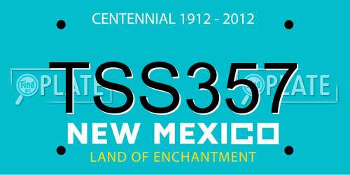 TSS357 New Mexico License Plate